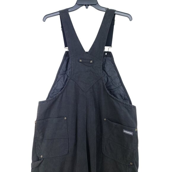 Berne Mens XL 38-40 Waist Insulated Bib Overalls Black Cotton Blend Workwear Qui - Picture 5 of 10